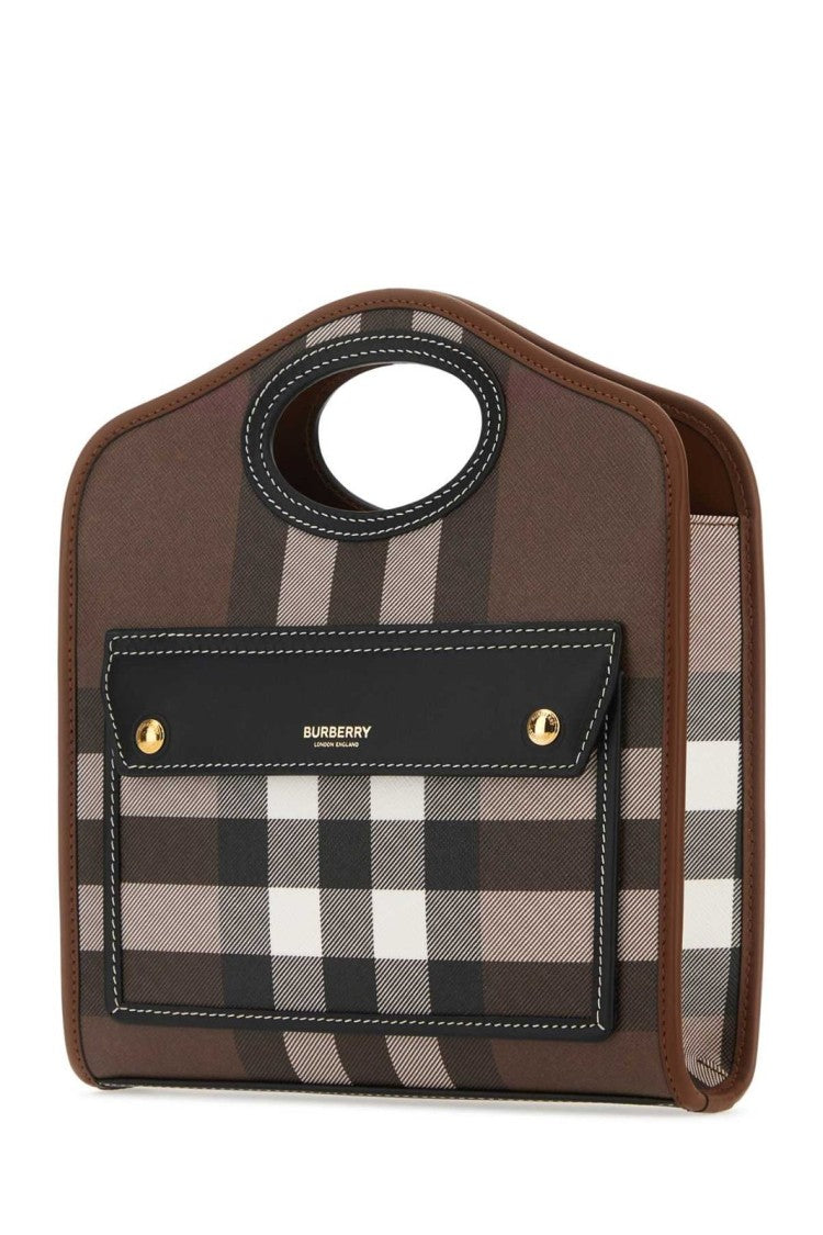 Burberry Structured Check Pattern Tote Bag