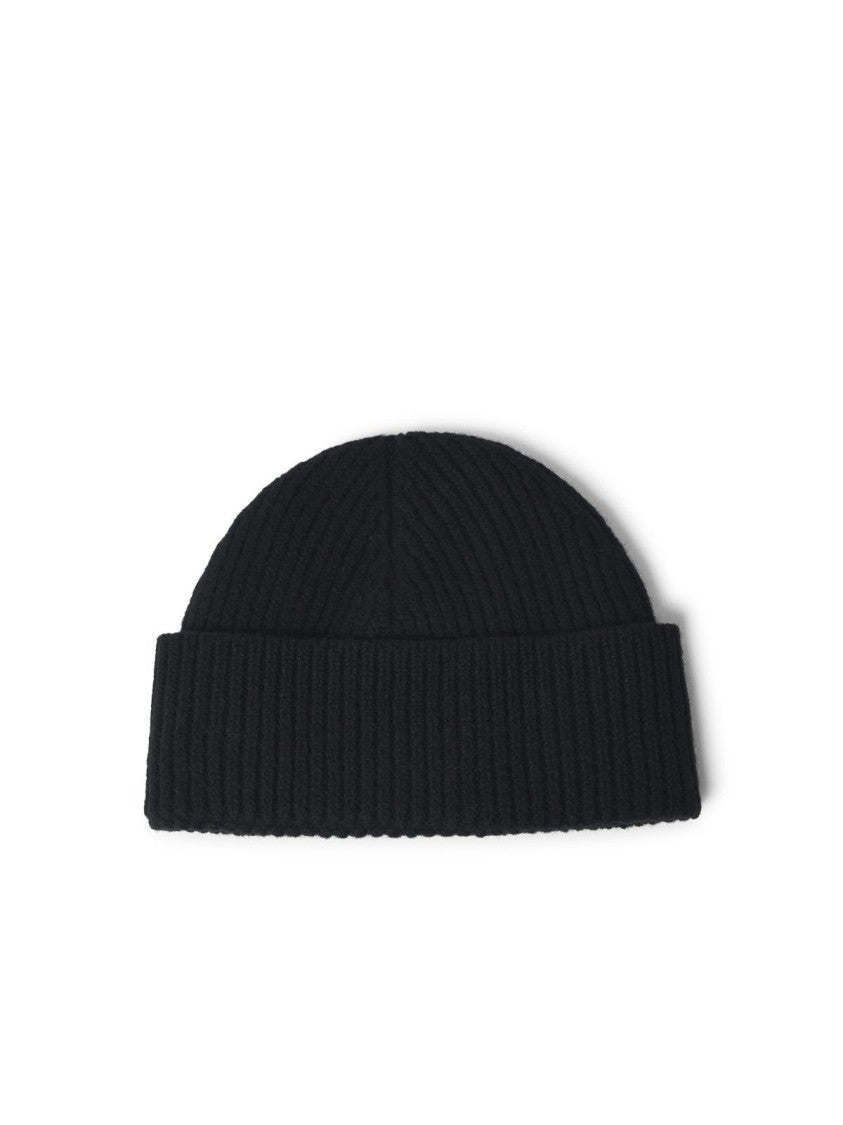 Ami Paris 'Ami De Cœur' Black Cotton Beanie