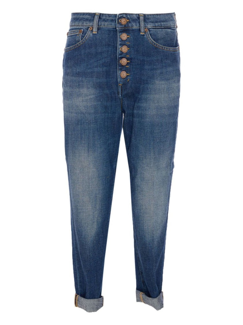 Dondup Timeless Blue Denim Jeans With Cuffed Hems