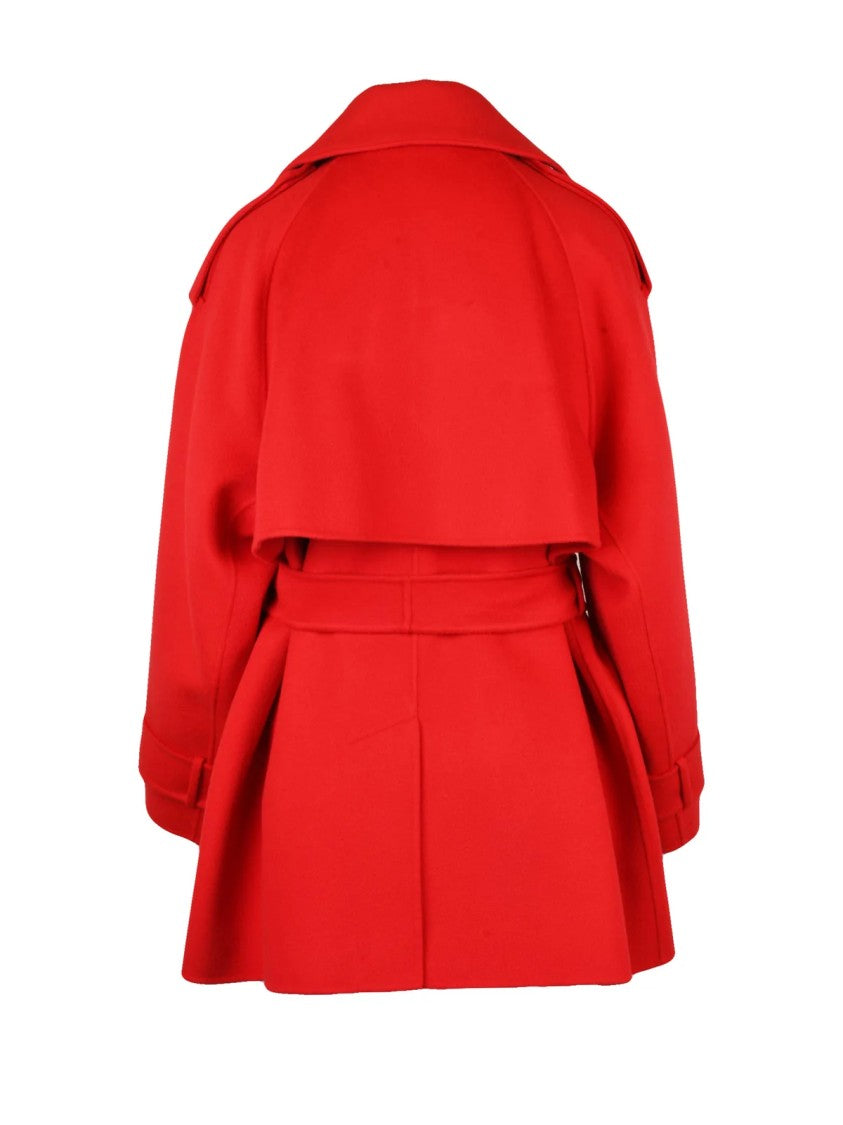 Sportmax Bouquet Short Coat With Double-Breasted Closure And Self-Tie Belt