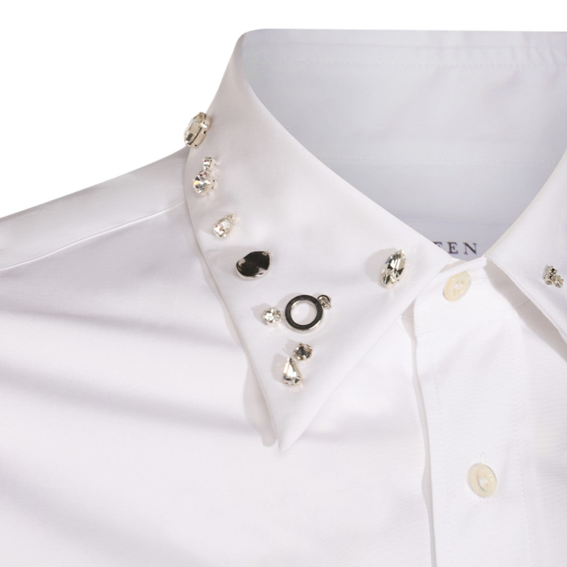 Alexander Mcqueen White Cotton Gemstone Shirt