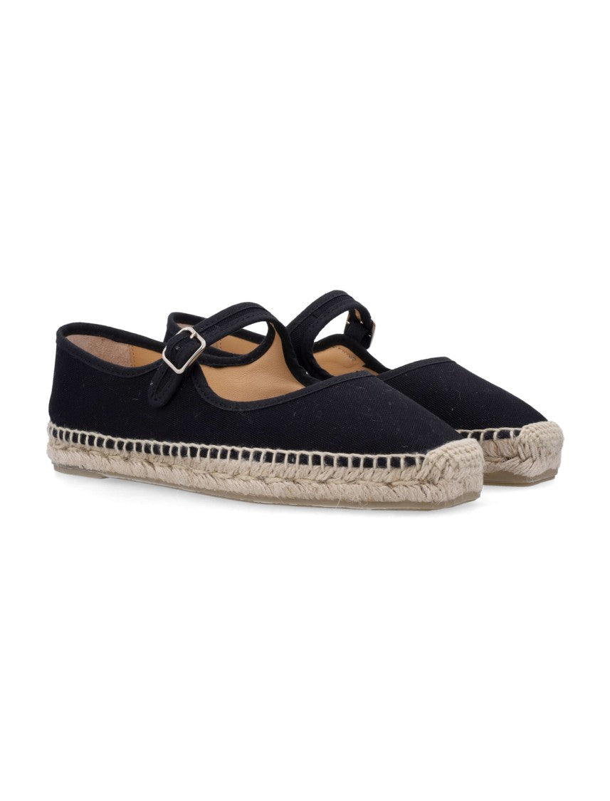 Castaner Classic Black Espadrille With Braided Jute Sole