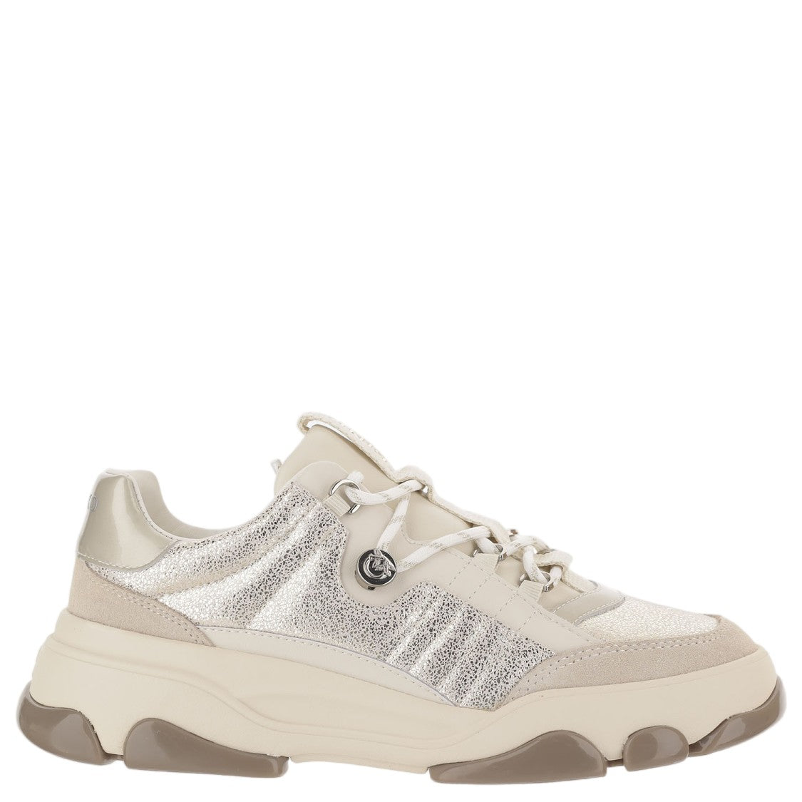 Pinko Grey Metallic Chunky Sole Sneakers