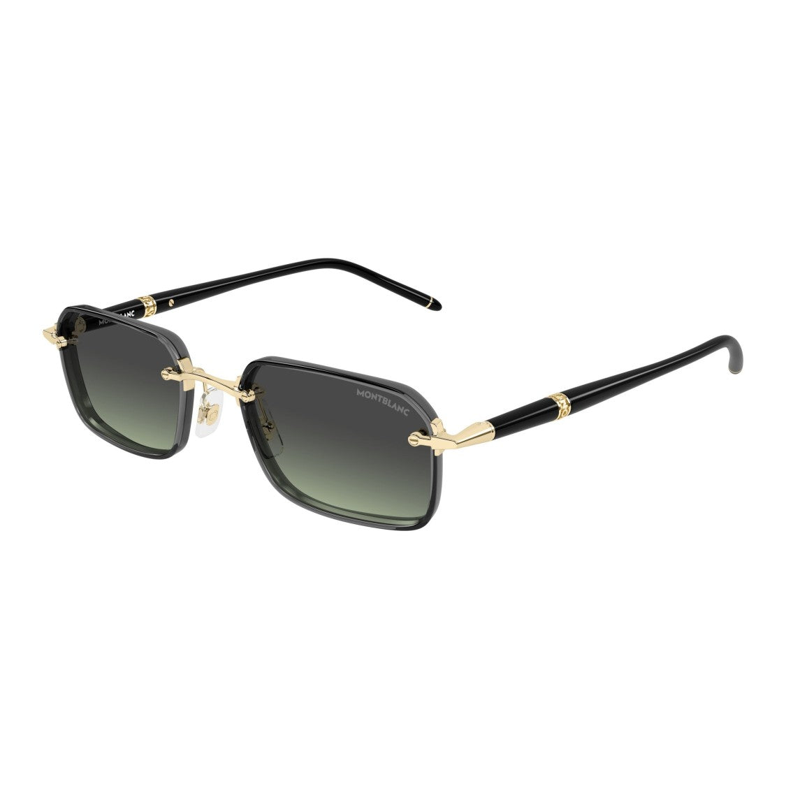 Montblanc Rectangular Frame Sunglasses With Gold-Toned Accents