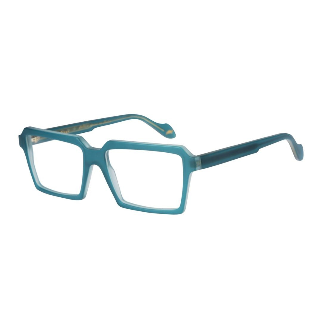 Kador Teal Disko Light Translucent Rectangular Sunglasses