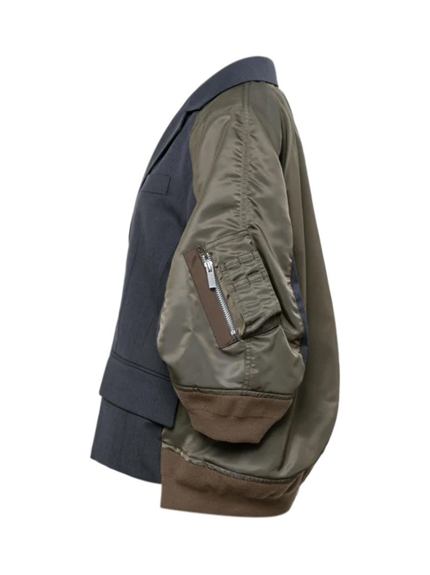Sacai Double-Breasted Suited Nylon Twill Jacket