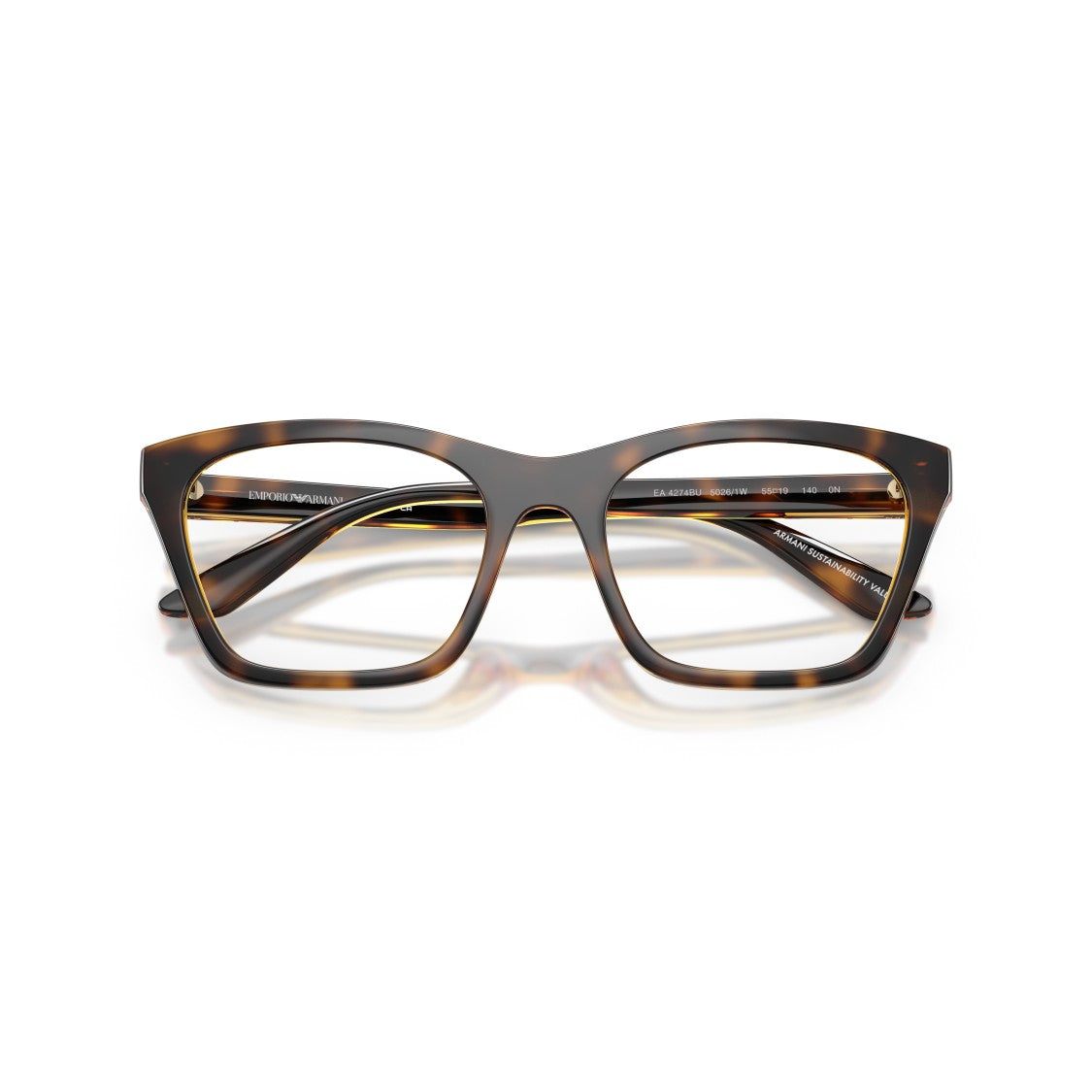 Emporio Armani Oversized Tortoiseshell Square Frame Eyeglasses