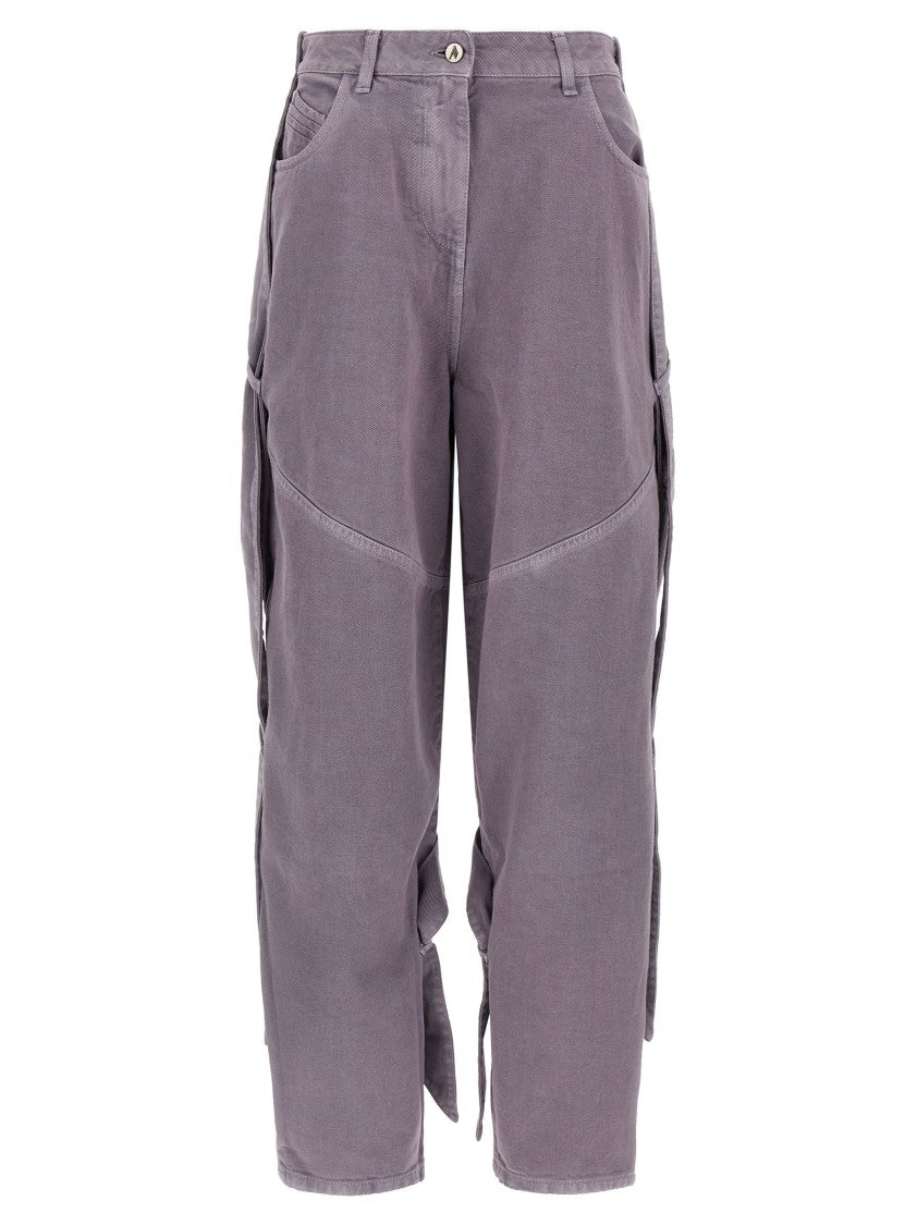 The Attico Garment-Dyed Purple Denim Jeans