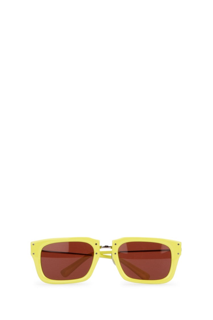 Jacquemus Bold Square Frame Sunglasses With Vibrant Yellow Finish