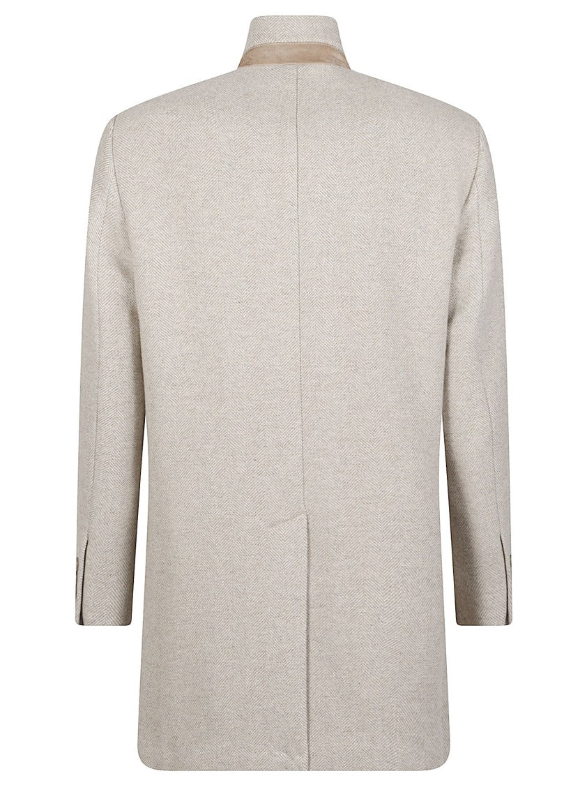 Fay Duty Structured Textured Wool-Blend Coat