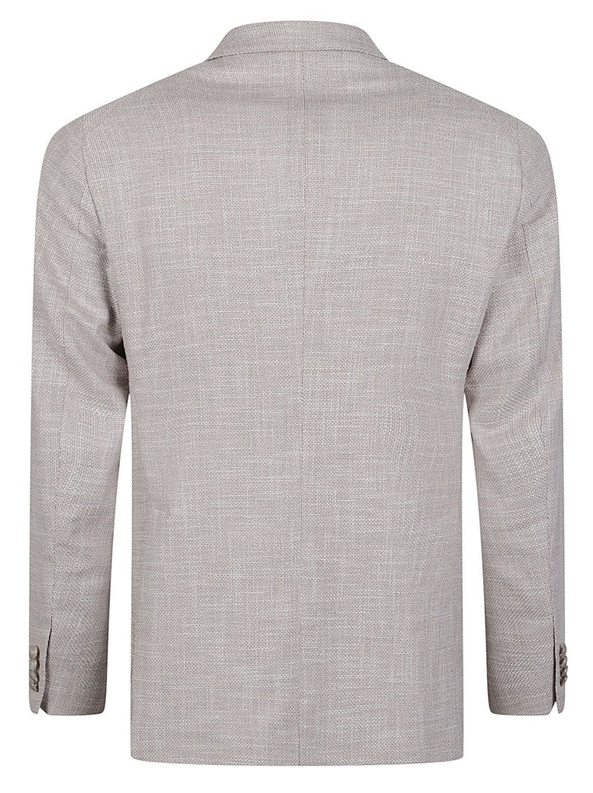 Tagliatore Check Pattern Wool-Blend Double-Breasted Blazer