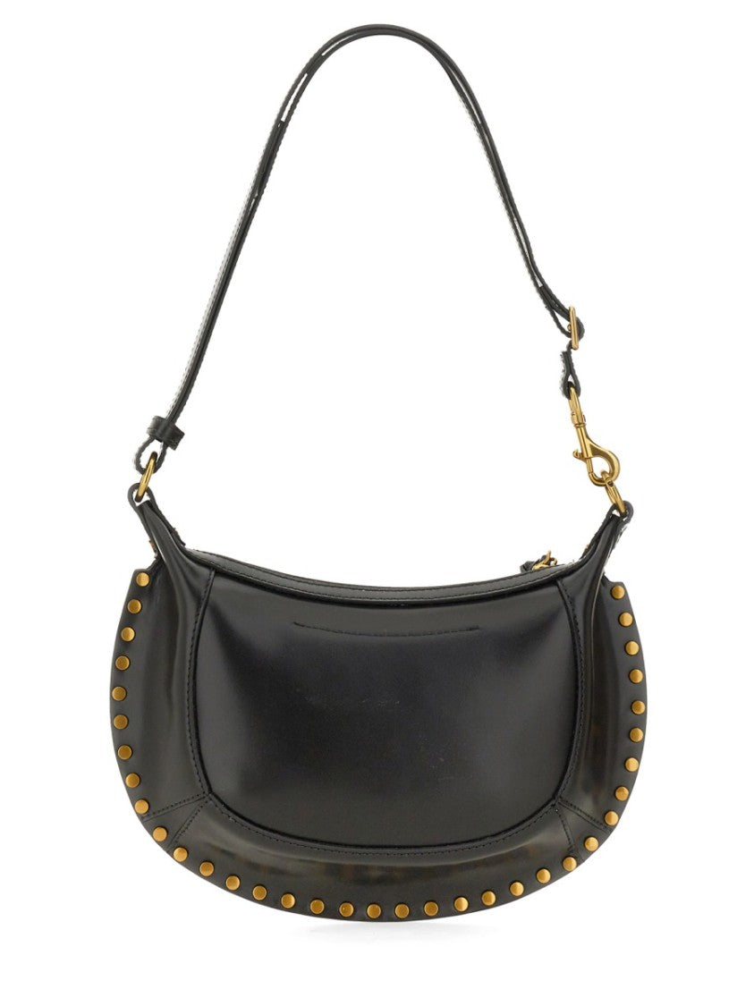 Isabel Marant Oskan Moon Crescent Studded Leather Shoulder Bag