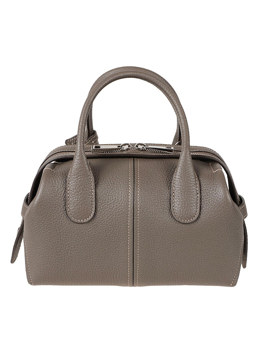 Tod's Textured Calfskin Handbag With Central Zip Closure