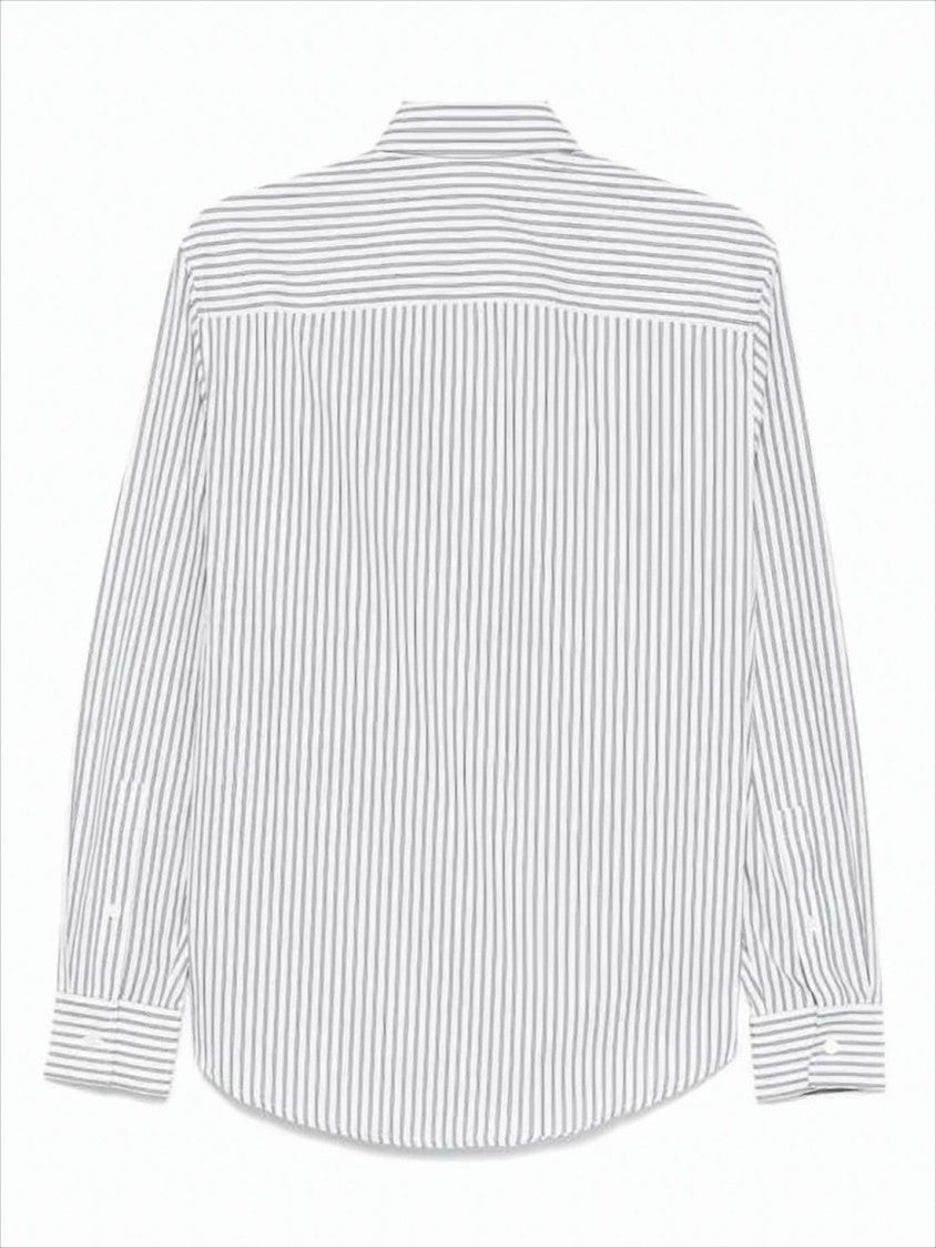 Burberry Long-Sleeve Button-Up Shirt With Vertical Stripes
