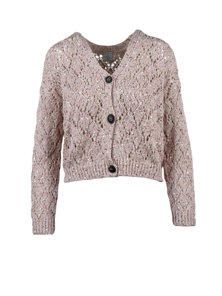 Eleventy Pink Cotton Polyamide Polyester Short Cardigan