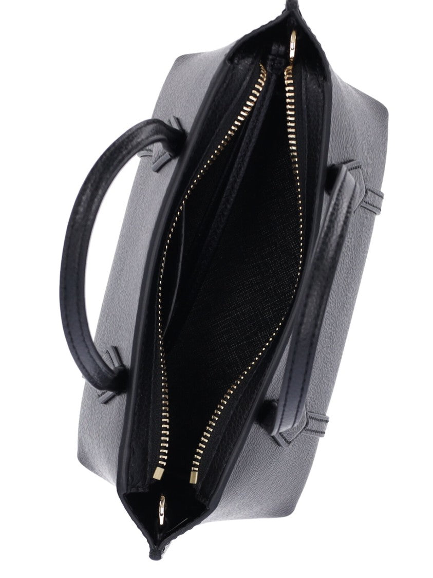 Tory Burch Structured Black Handbag With Detachable Shoulder Strap