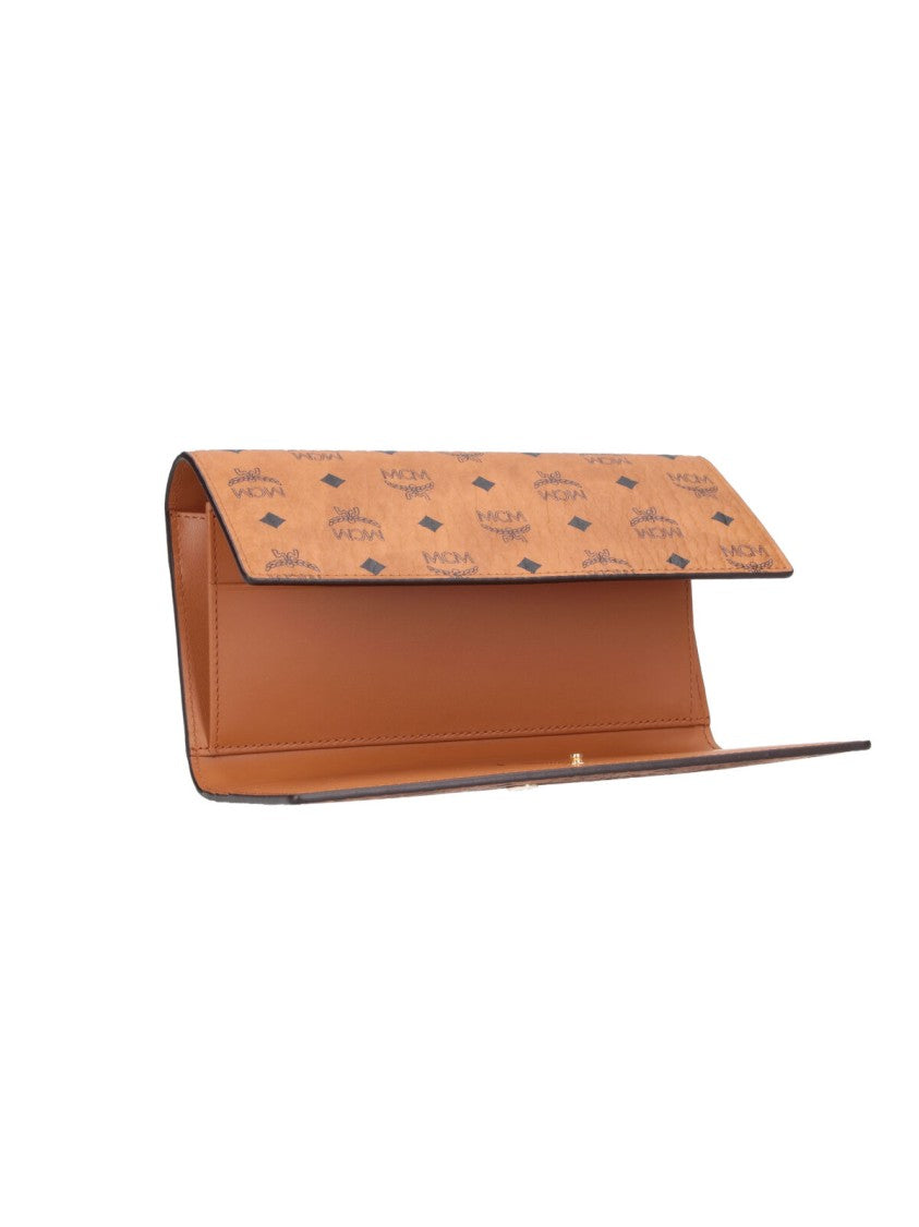 Mcm Brown Aren Visetos Canvas Wallet