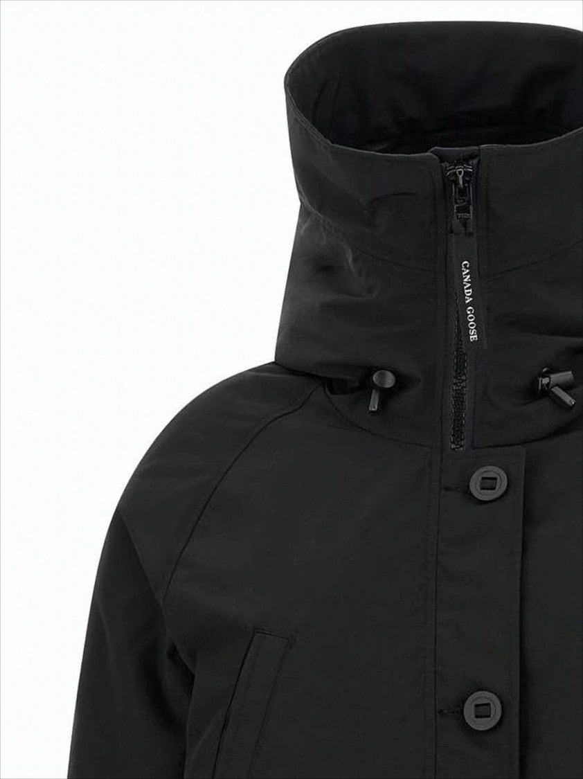 Canada Goose Cropped Hooded Down Jacket With Flap Pockets