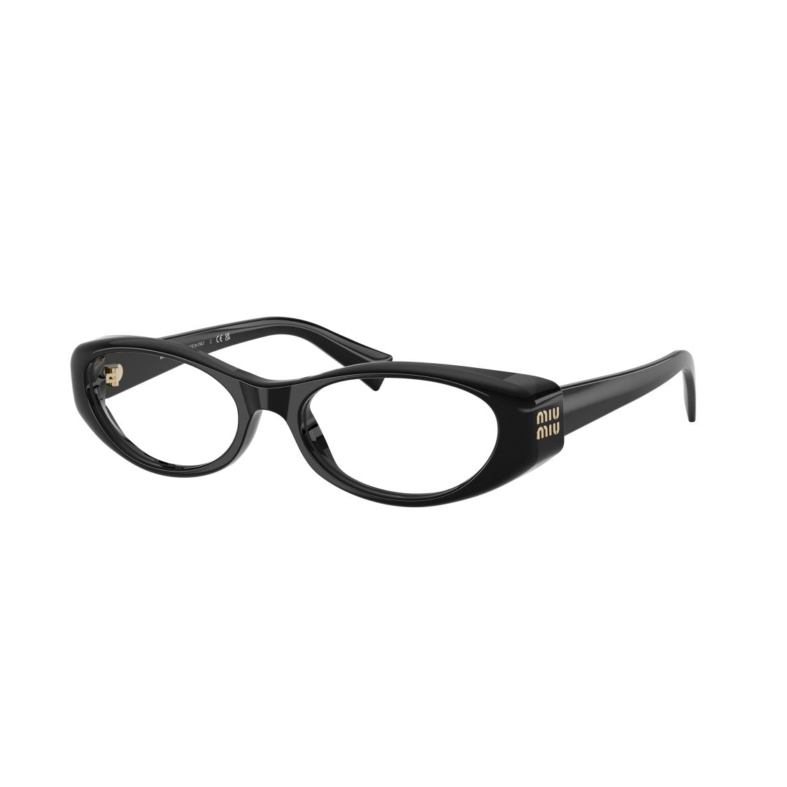 Miu Miu 0Mu 03Zv Oval-Frame Black Acetate Sunglasses