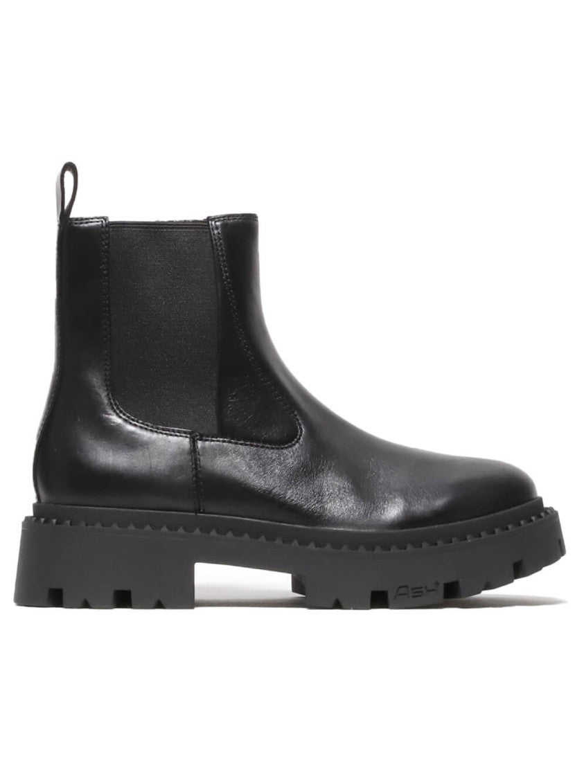 Ash Black Leather Ankle Boot