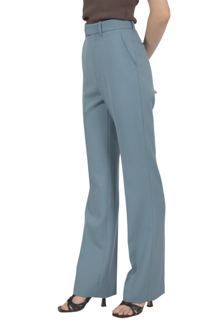 Gucci Sky Blue Cotton-Blend Straight-Leg Pants