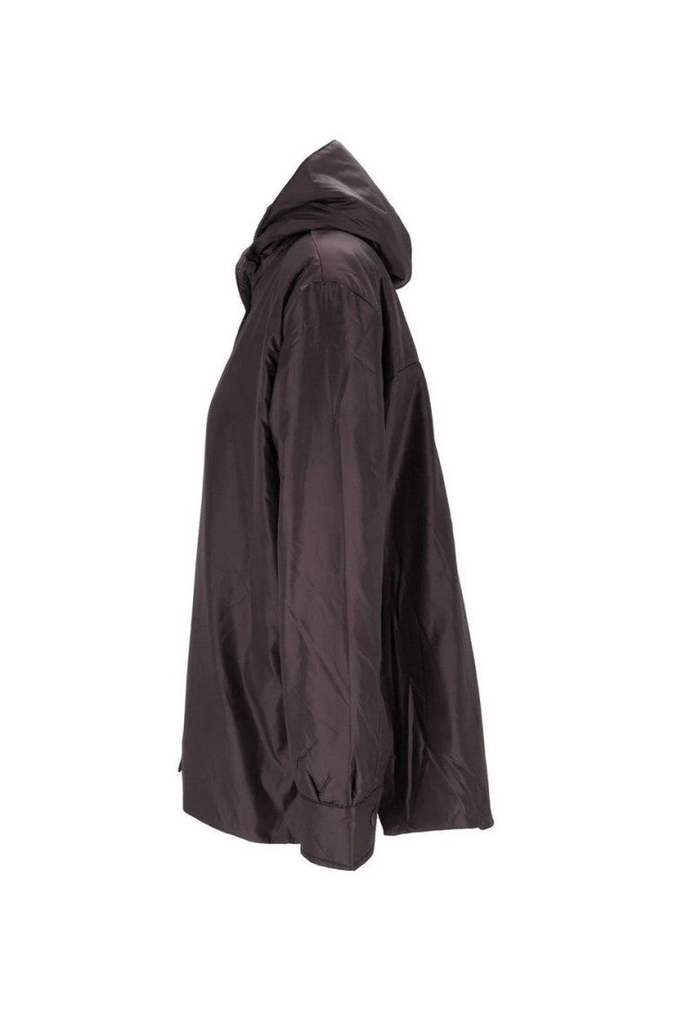 Aspesi Dark Brown Beth Hooded Snap-Front Polyamide Jacket