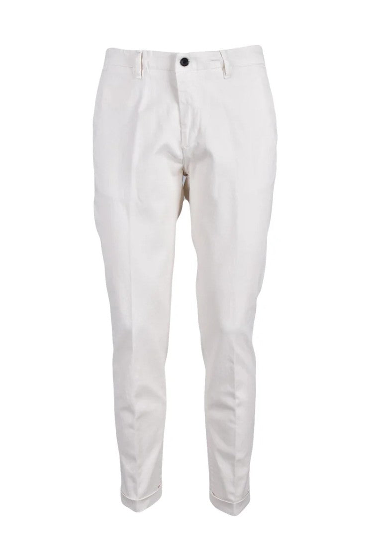 Laboratori Italiani Cream Slim-Fit Trousers With Tailored Silhouette And Minimalist Design