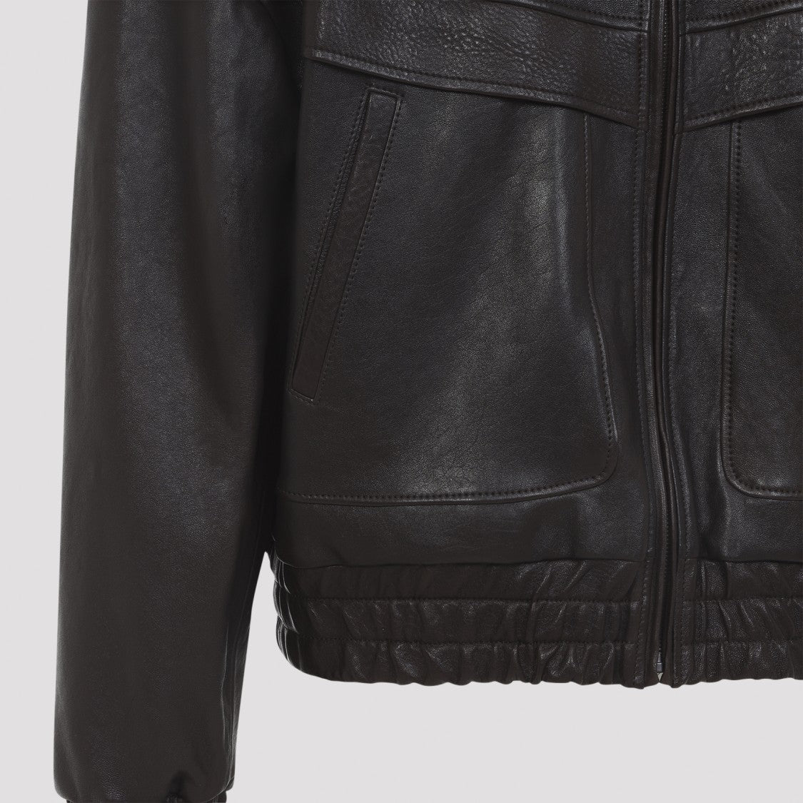 Saint Laurent Brown Sepia Lamb Leather Blouson