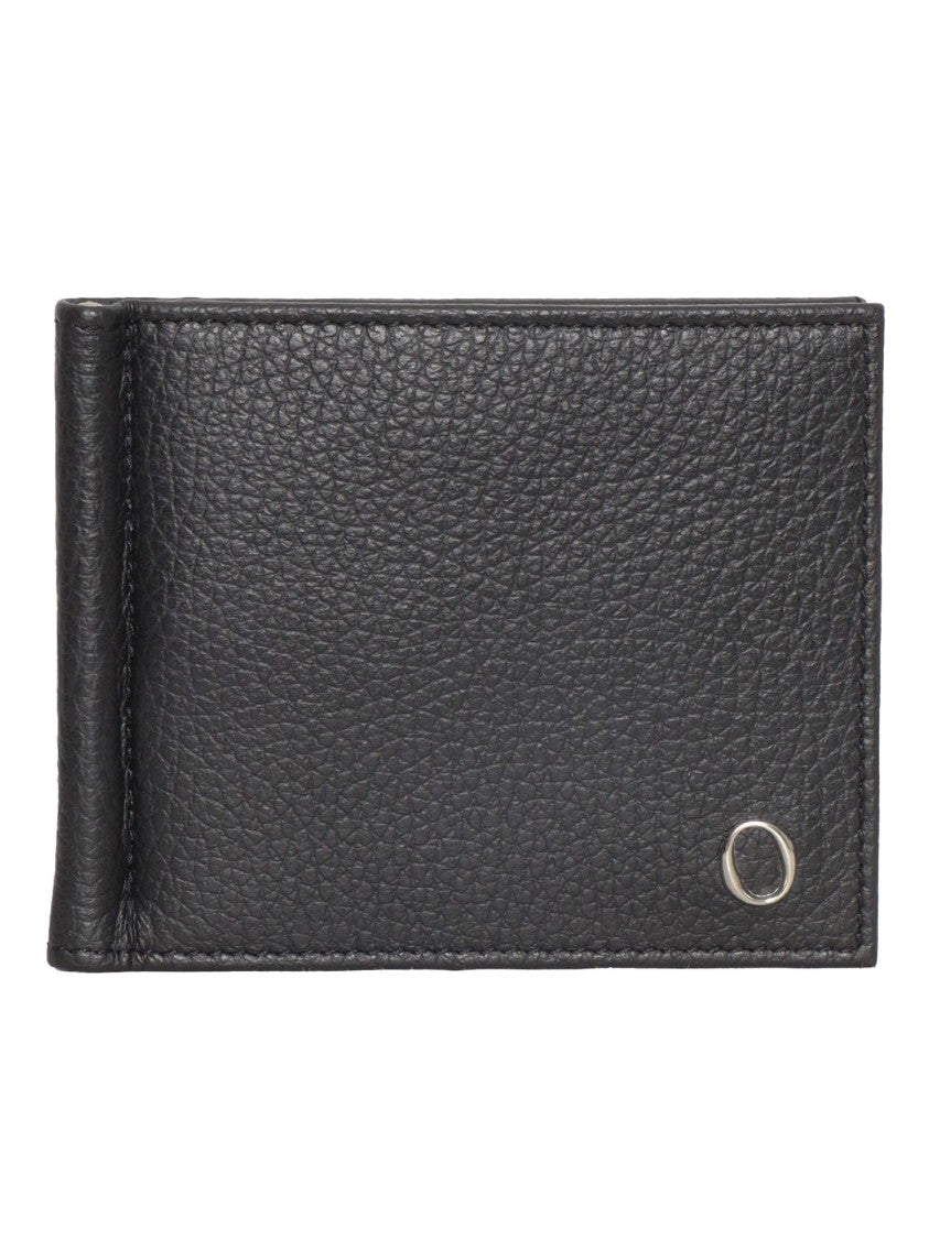 Claudio Orciani Textured Leather Compact Silver Wallet