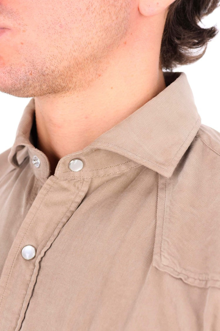 Barba Duemila Righe Texan Velvet Shirt