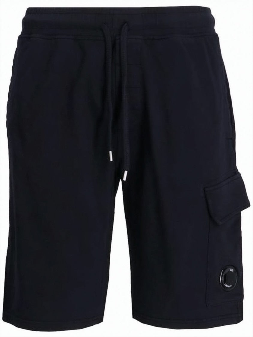 C.P. Company Minimalist Black Shorts With Drawstring Waistband