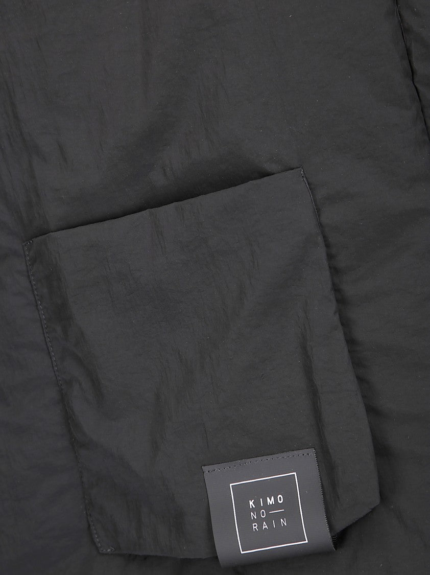 Kimono Rain Short Padded Kimono With Side Slits And Functional Pockets