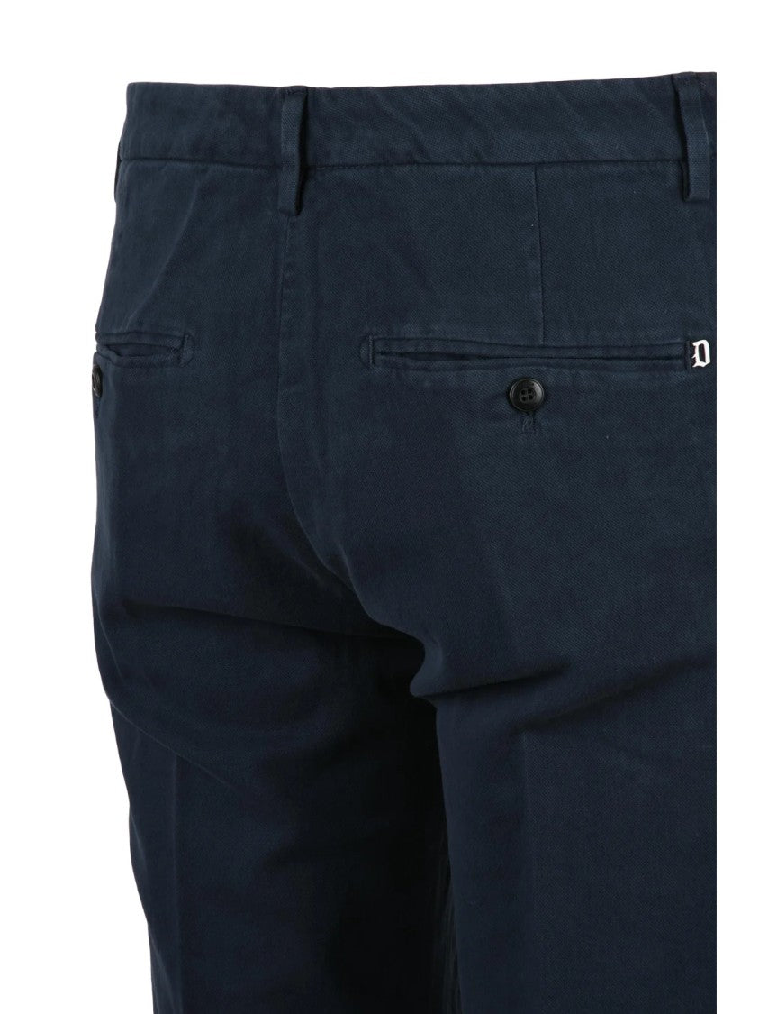 Dondup Blue Spiritissimo Tailored Stretch Cotton Trousers