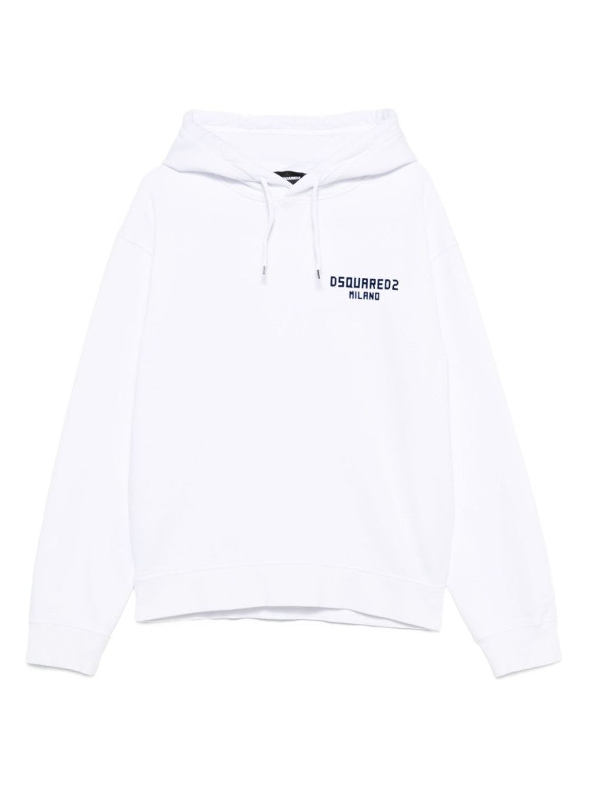 Dsquared2 Relaxed-Fit White And Navy Logo Sweatshirt