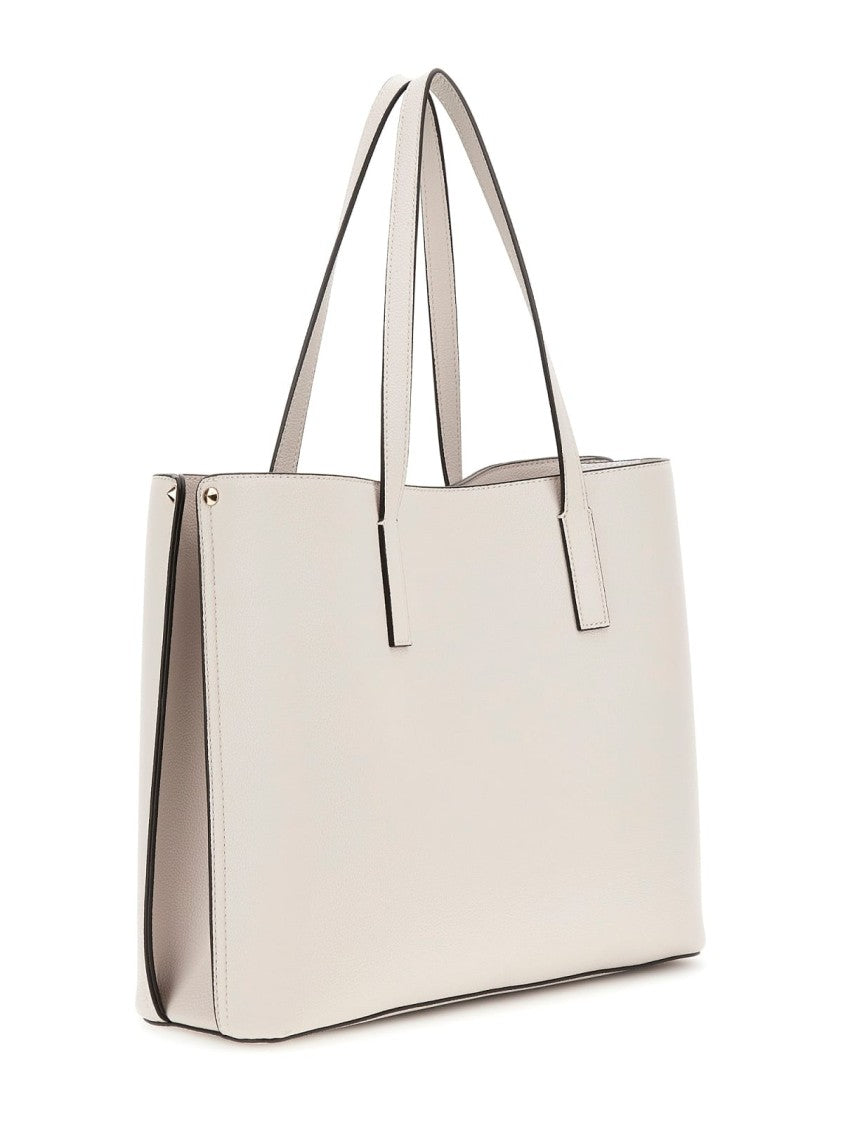 Guess Women's White Tote Bag In Faux Leather