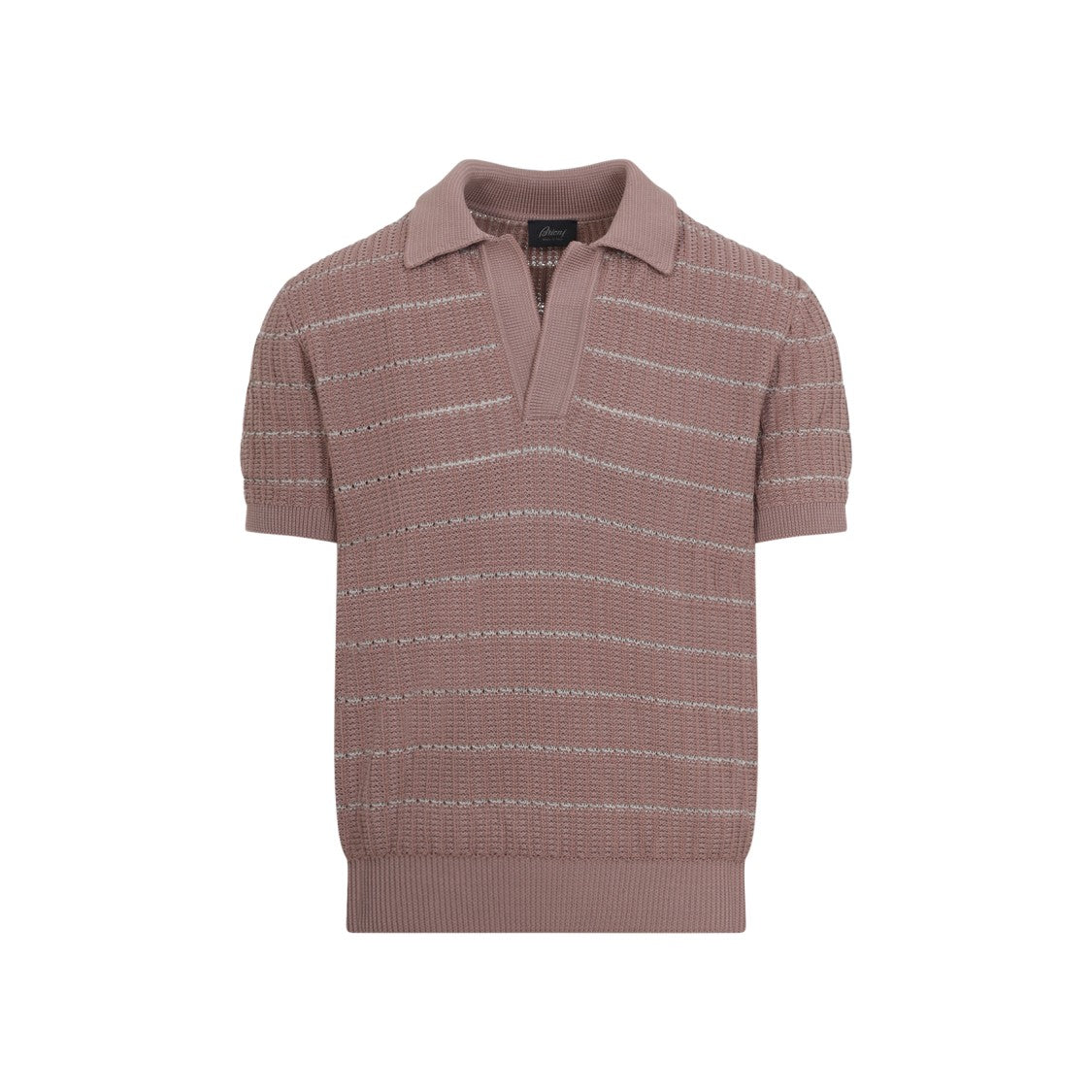 Brioni Textured Cotton-Linen Knit T-Shirt With Ribbed Trim