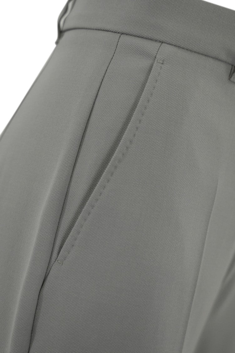 Max Mara Tailored Grey Trousers With Mid-Rise Waist