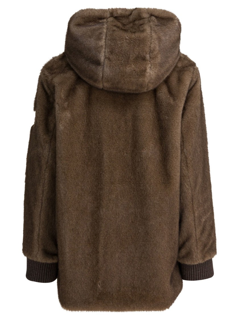 Tatras Short Faux Fur Jacket With Hood