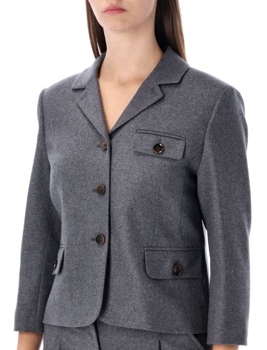 The Garment Mitch Fitted Jacket In Grey Melange Wool