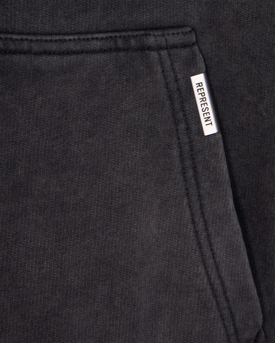 Represent Vintage Grey Oversized Hoodie With Screen-Printed Detailing