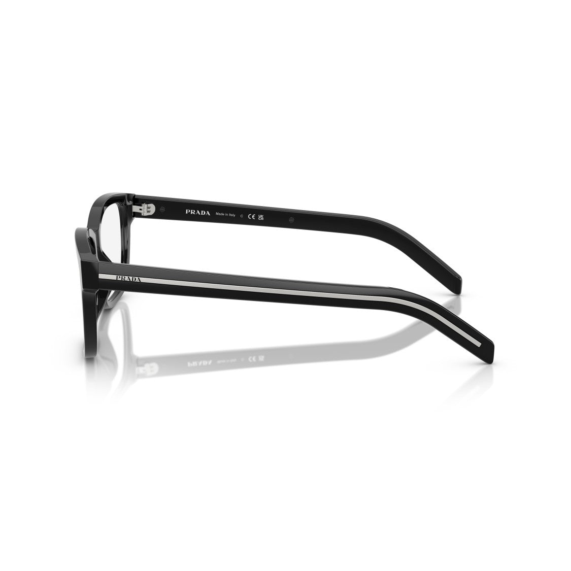 Prada 0Pr B10v Rectangular Black Acetate Sunglasses