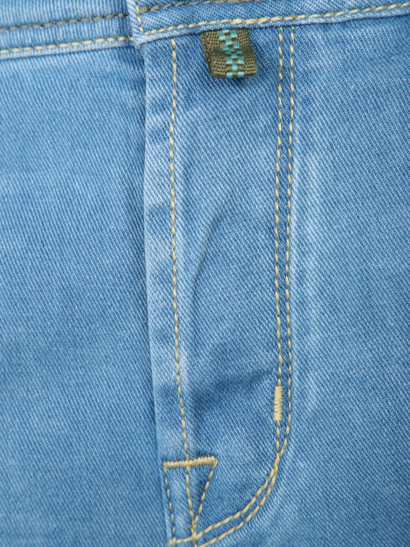 Jacob Cohen Carrot Fit Denim Jeans With Faded Light Blue Effect