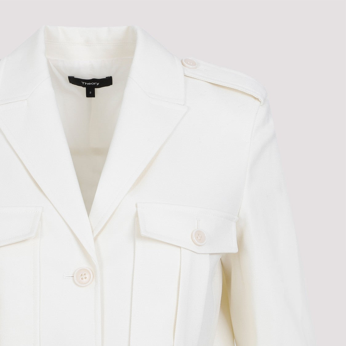 Theory Ivory Wool Boxy Jacket
