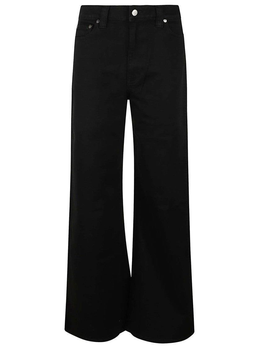Khaite Wide-Leg High-Waist Black Denim Jeans With Minimalist Design