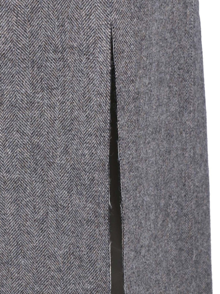 Maison Margiela Grey Textured Wool Midi Dress