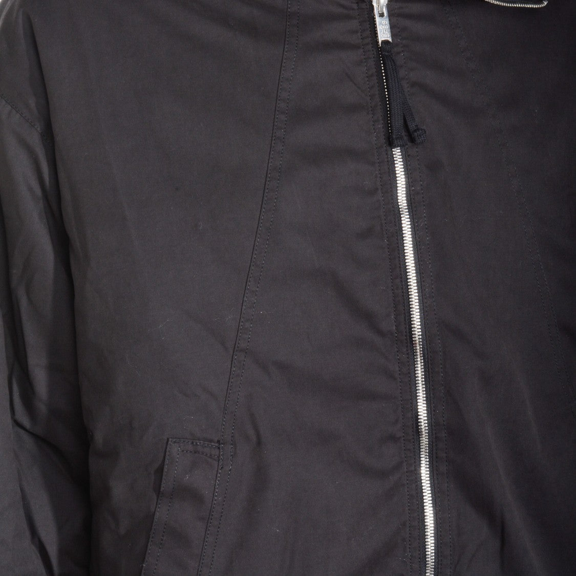 Thom Krom Black Jacket With Silver Zip Closure