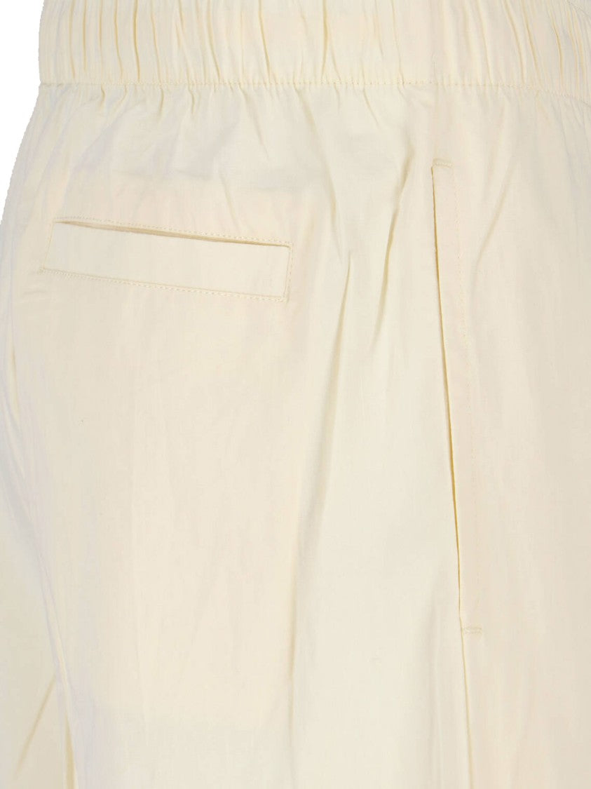 Entire Studios Cream Lounge Wide-Leg Cotton Trousers