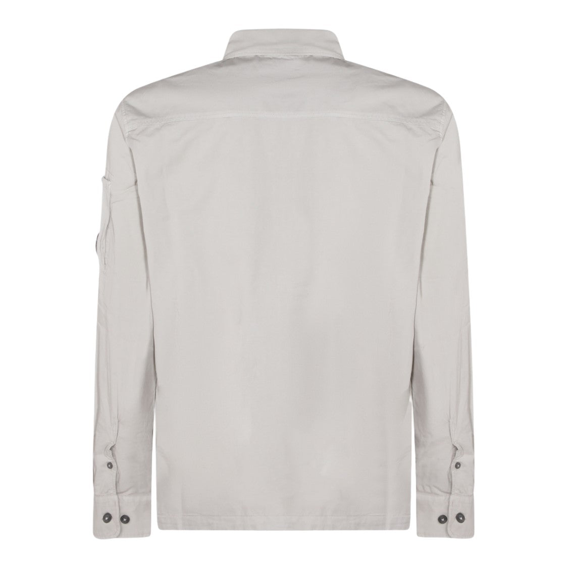 C.P. Company Front-Zipper Neutral Tone Shirt With Classic Collar
