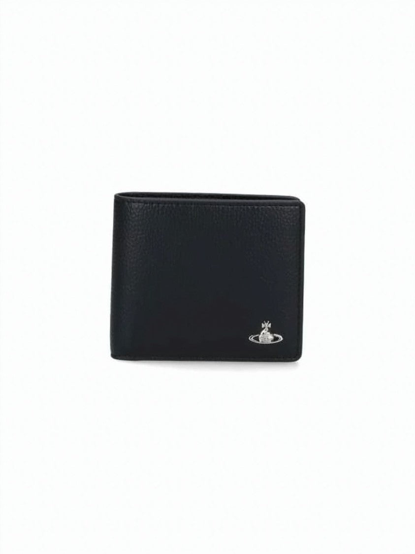 Vivienne Westwood Compact Bifold Wallet With Textured Polyurethane Finish