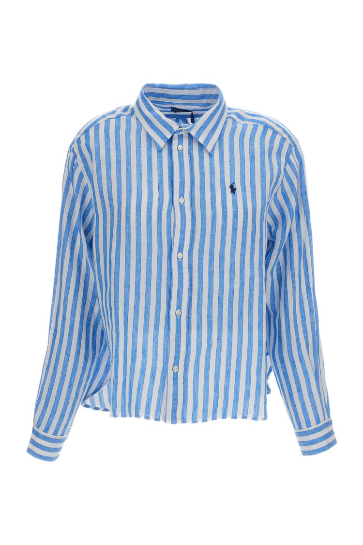 Polo Ralph Lauren Light Blue Striped Linen Shirt